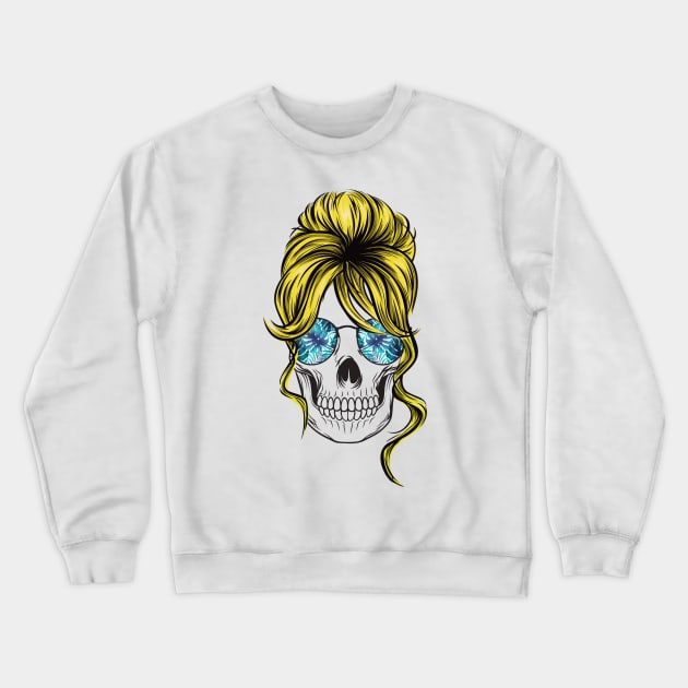 Girl skull Crewneck Sweatshirt by Satic